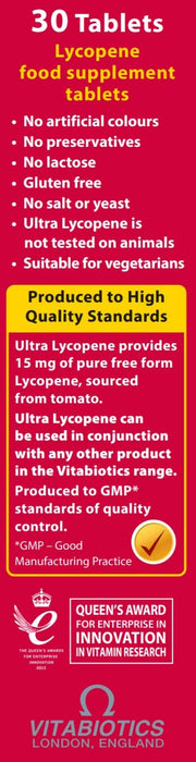 Vitabiotics Ultra Lycopene 10mg 30 Tablets - Immune Support at MySupplementShop by Vitabiotics