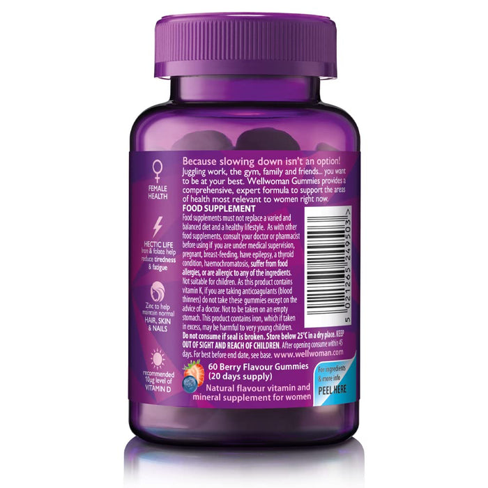 Vitabiotics Wellwoman Multi-Vitamin Natural Berry Flavour 60 Vegan Gummies - Women at MySupplementShop by Vitabiotics