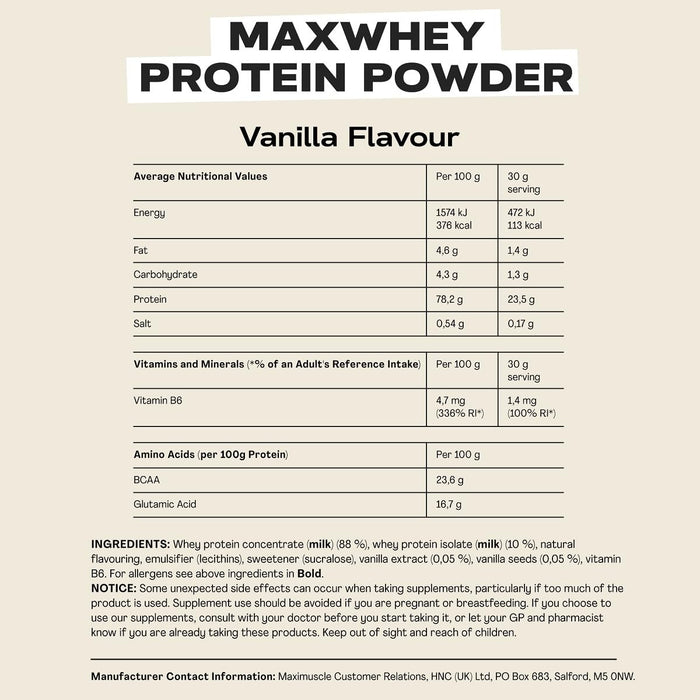 Maxi Nutrition Whey Powders 420g Vanilla