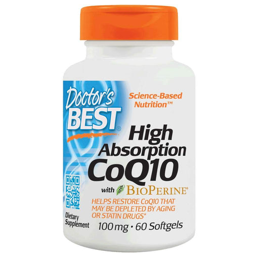 Doctor's Best High Absorption CoQ10 with BioPerine, 100mg - 60 softgels | High-Quality CoEnzyme Q1 | MySupplementShop.co.uk