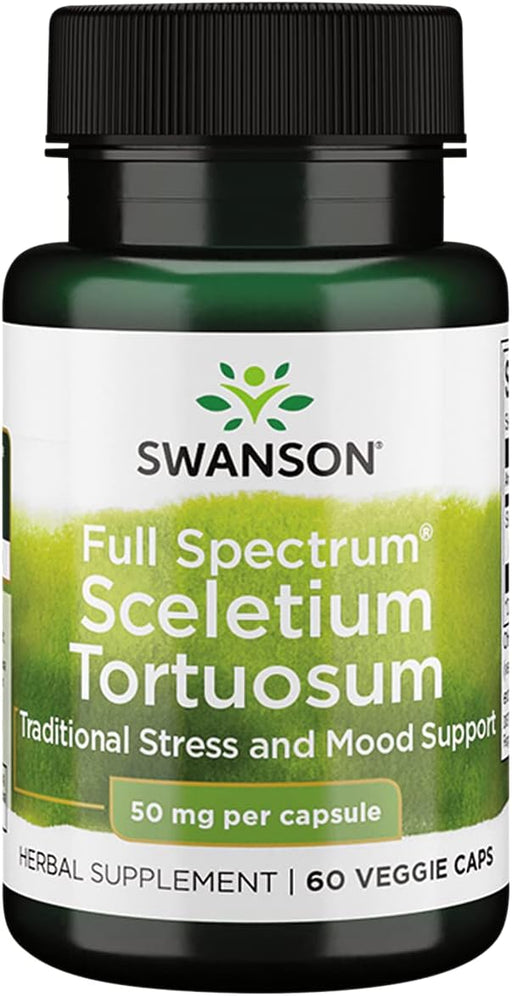 Swanson Full Spectrum Sceletium Tortuosum, 50mg 60 Veg Capsules - Health and Wellbeing at MySupplementShop by Swanson