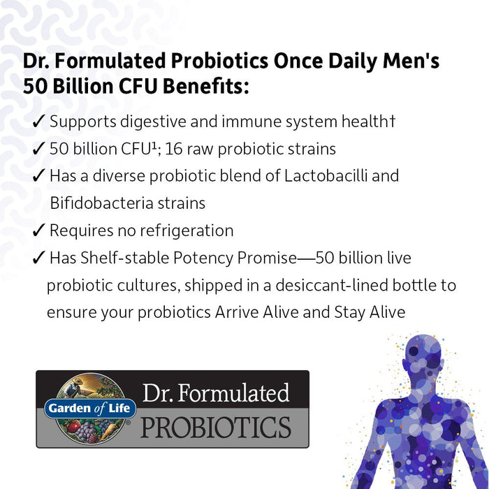 Garden of Life Dr. Formulated Probiotics Once Daily Men's - 30 vcaps | High-Quality Health and Wellbeing | MySupplementShop.co.uk