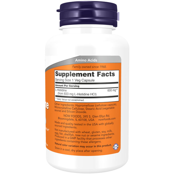 NOW Foods L-Histidine, 600mg - 60 vcaps - Combination Multivitamins & Minerals at MySupplementShop by NOW