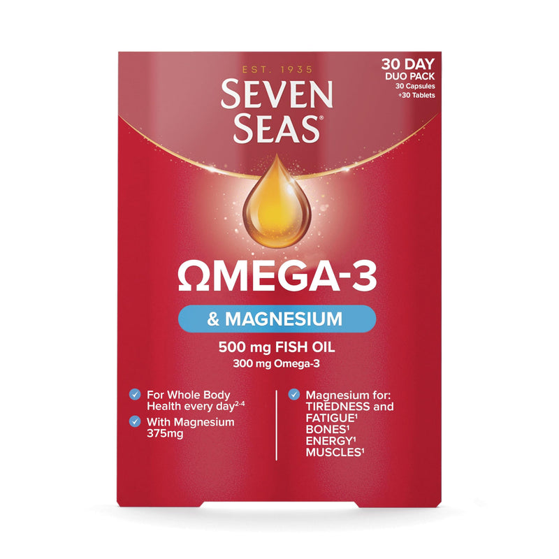 Seven Seas Omega-3 & Magnesium With Vitamin D Day Duo Pack 2x30 - Energy & Mind at MySupplementShop by Seven Seas