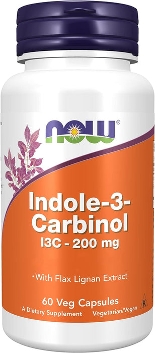 NOW Foods Indole-3-Carbinol (I3C), 200mg - 60 vcaps - Health and Wellbeing at MySupplementShop by NOW Foods