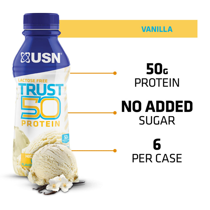 USN TRUST Protein 50 6x500ml Vanilla - Diet Shakes at MySupplementShop by Usn