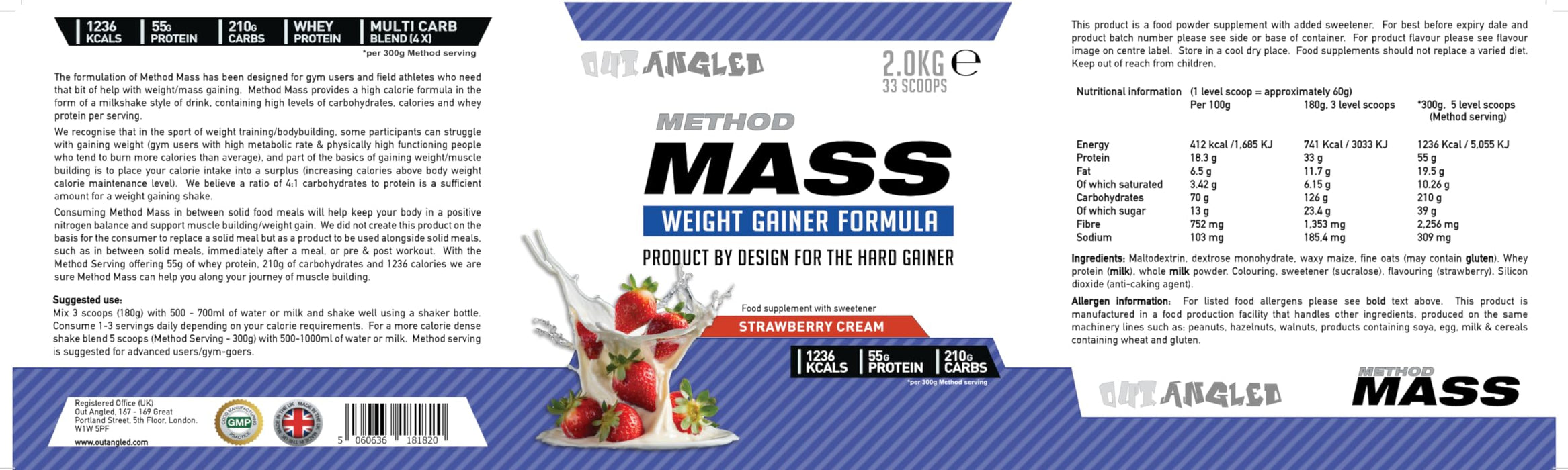 Outangled Method Mass 2kg - Protein Blends at MySupplementShop by OUT ANGLED