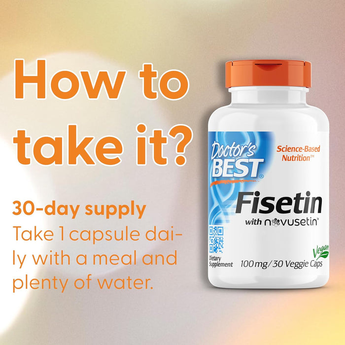 Doctor's Best Fisetin with Novusetin, 100mg - 30 vcaps | High-Quality Health and Wellbeing | MySupplementShop.co.uk
