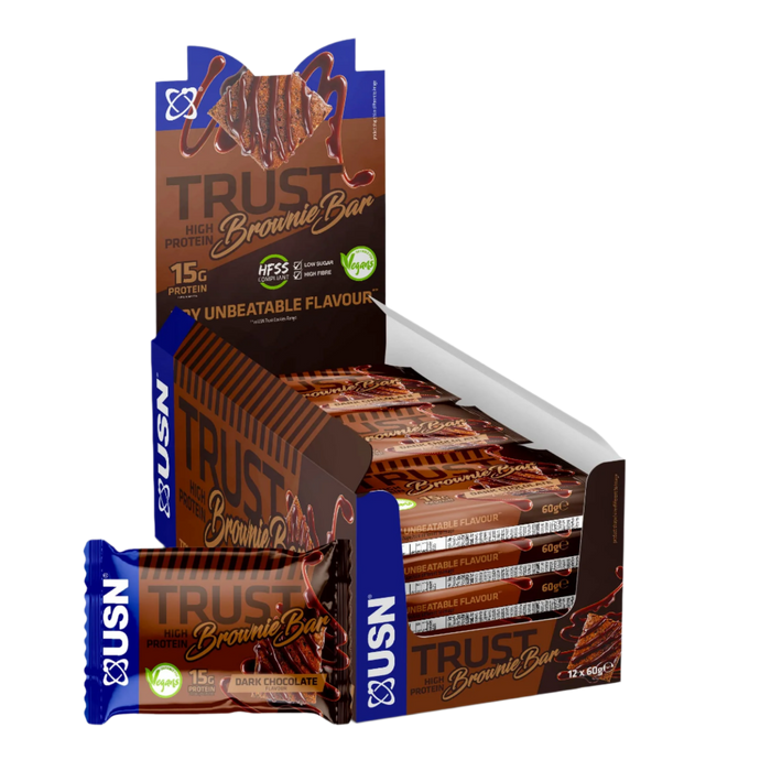 USN Trust Vegan Brownie 12x60g dunkle Schokolade