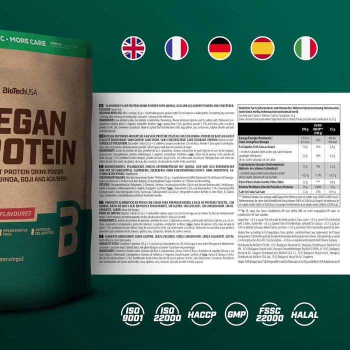BioTechUSA Vegan Protein, Forest Fruit - 500g | High-Quality Protein Blends | MySupplementShop.co.uk