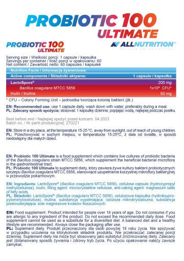 Allnutrition Probiotic 100 Ultimate – 60 Kapseln
