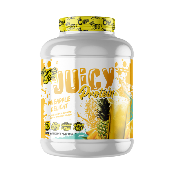 Chaos Crew Juicy Protein 1.8kg Pineapple Delight Best Value Sports Supplements at MYSUPPLEMENTSHOP.co.uk