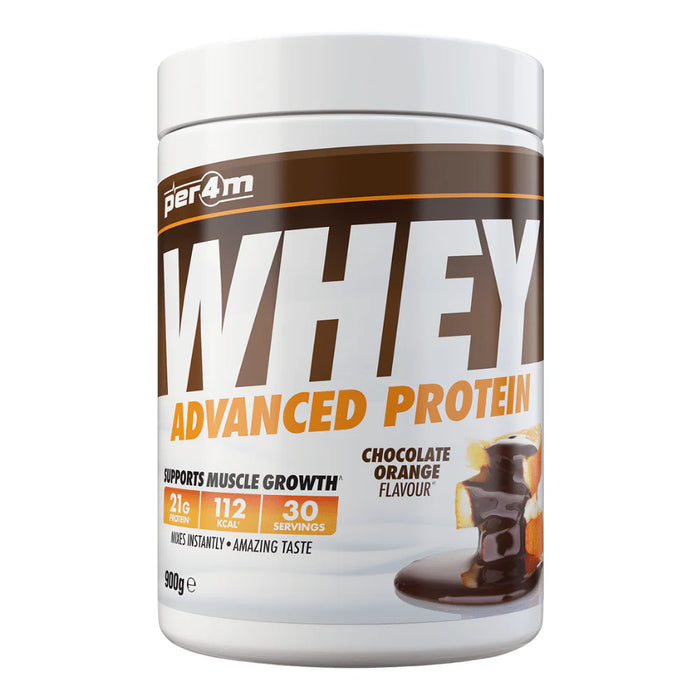 PER4M Whey Protein Powder 900g - 30 Servings | 21g Protein per Serving, Zero Sugar, Gluten-Free