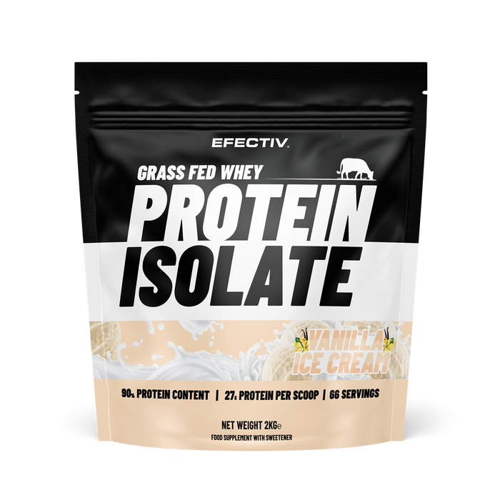 Efectiv Nutrition Grass Fed Whey Protein Isolate 2000g Vanilla Icecream - Whey Proteins at MySupplementShop by Efectiv