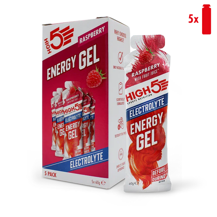 HIGH5 Energy Gel Électrolyte 5x60g Framboise