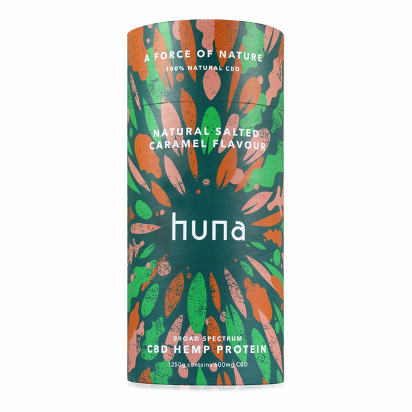 Huna Broad Spectrum CBD Hemp Protein 1250g Natural Salted Caramel | Premium Sports Supplements at MYSUPPLEMENTSHOP.co.uk