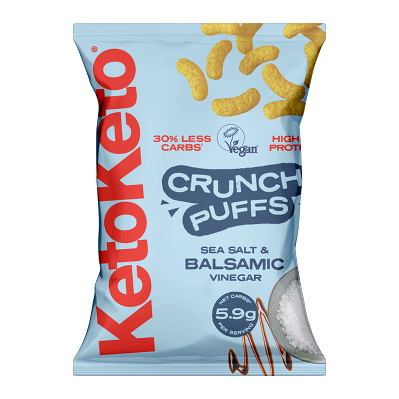 KetoKeto Crunch Puffs 10x80g Sea Salt and Balsamic Vinegar
