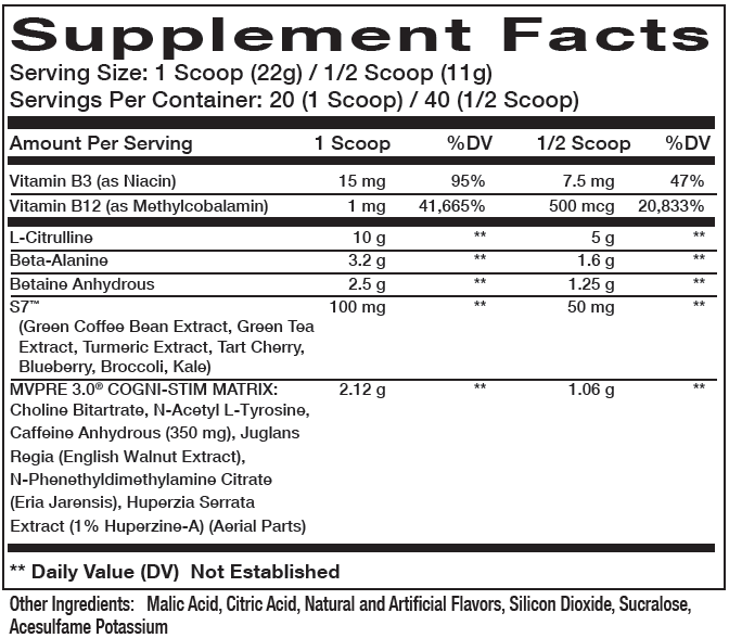 Innovapharm MVPRE 3.0 40/20 Servings - Pre Workout at MySupplementShop by Innovapharm