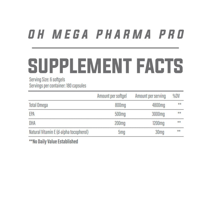 Trained By JP Oh-Mega Pharma Pro 180 Softgels Unflavoured