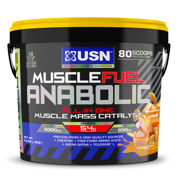 USN Muscle Fuel Anabolic 4kg | All-in-one Protein Powder - Caramel Peanut Butter - Whey Proteins at MySupplementShop by USN