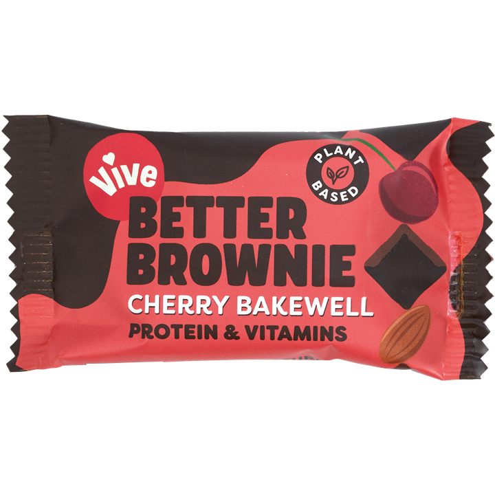 Vive Better Brownie 15x35g Cherry Bakewell | Premium Healthy Snacks at MySupplementShop.co.uk