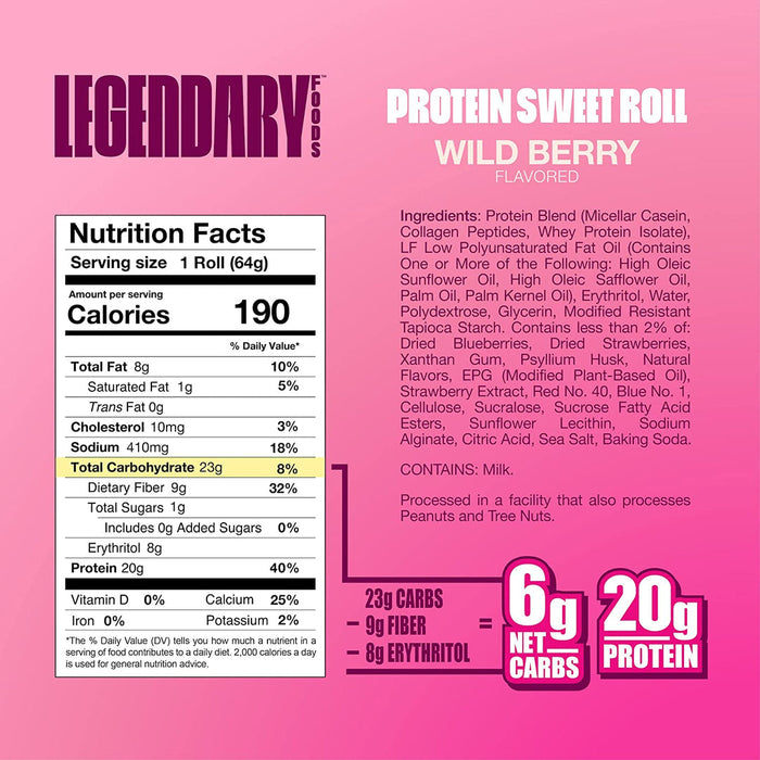 Legendary Foods Protein Roll 8x67g - Protein Snacks at MySupplementShop by Legendary Foods