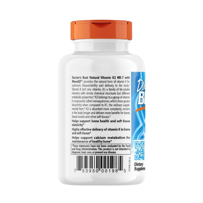 Doctor's Best Natural Vitamin K2 MK7 mit MenaQ7, 45 mcg – 60 Kapseln