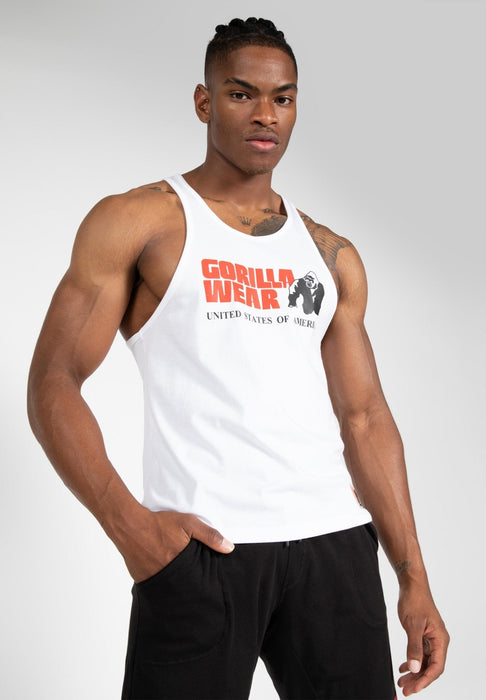 Gorilla Wear Classic Tank Top - White - Medium - Tank Top at MySupplementShop by Gorilla Wear