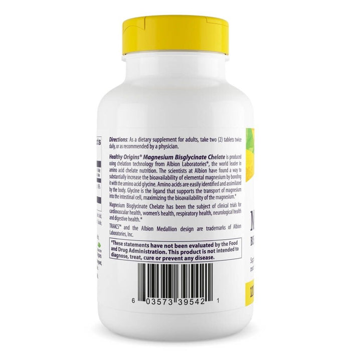 Healthy Origins Magnesium Bisglycinate Chelate 120 Tablets | Premium Supplements at MYSUPPLEMENTSHOP