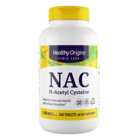 Healthy Origins N-Acetyl-L-Cysteine (NAC) 1000mg, 240 Tablets: Antioxidant Support, Doubled