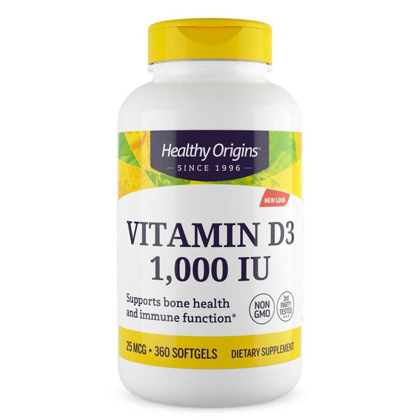 Healthy Origins Vitamin D3 1,000iu 360 Softgels - Immune Support at MySupplementShop by Healthy Origins