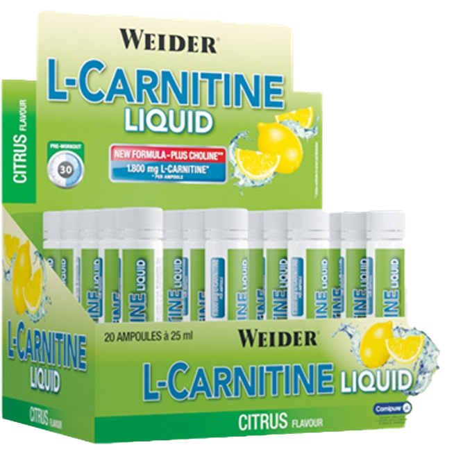 Weider L-Carnitine Liquid, Citrus - 20 x 25 ml.