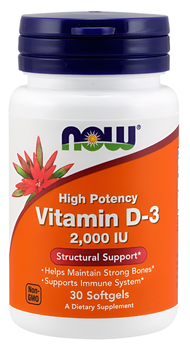 NOW Foods Vitamin D-3, 2000 IU - 30 softgels