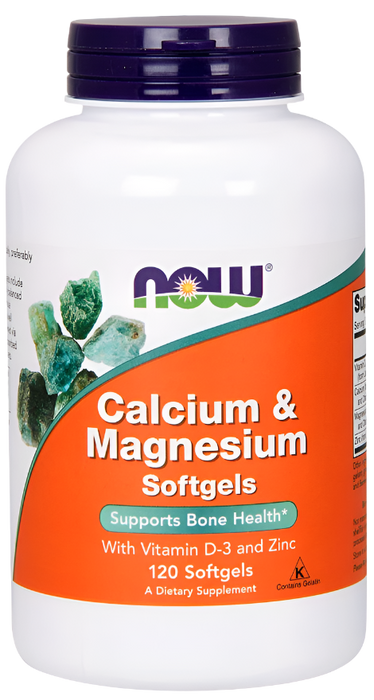 NOW Foods Calcium & Magnesium with Vit D and Zinc - 120 softgels