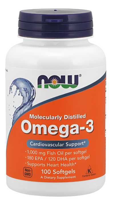 NOW Foods Omega-3 Molecularly Distilled - 100 softgels