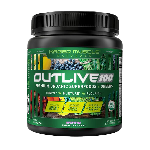 Kaged Muscle Outlive 100, Berry - 510 grams