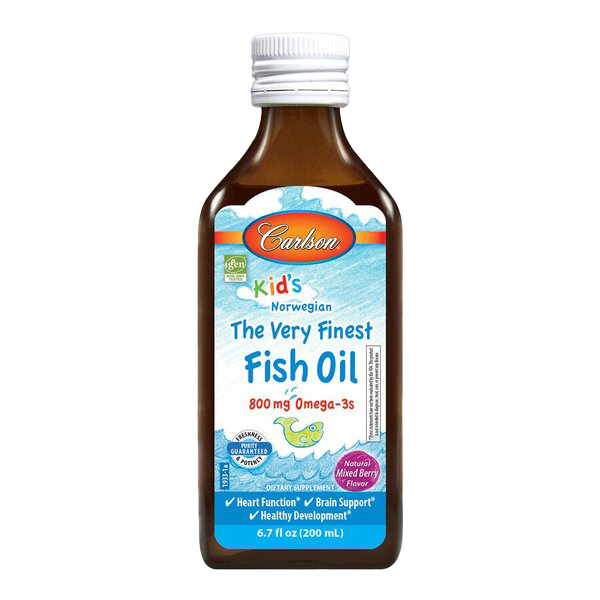 Carlson Labs Kid's The Very Finest Fish Oil, 800 mg natürliche gemischte Beeren – 200 ml.