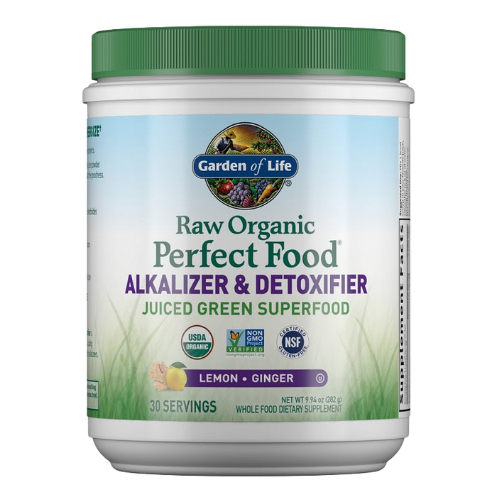 Garden of Life Raw Organic Perfect Food Alkalizer & Detoxifier, Lemon Ginger - 282g