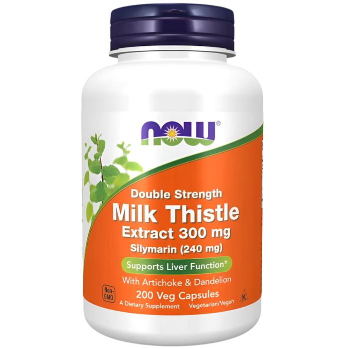 NOW Foods Milk Thistle Extract with Artichoke & Dandelion, 300mg - 200 vcaps