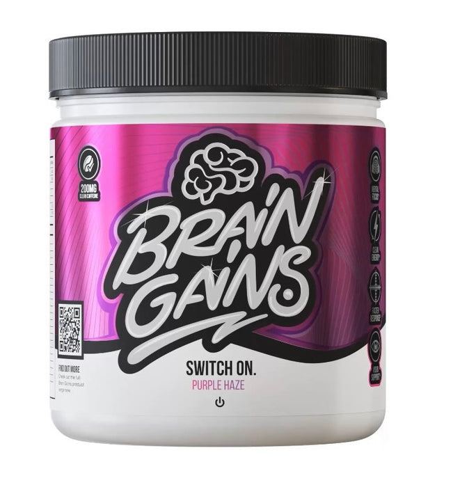 Brain Gains Switch On Purple Haze 225g - Health and Wellbeing at MySupplementShop by Brain Gains