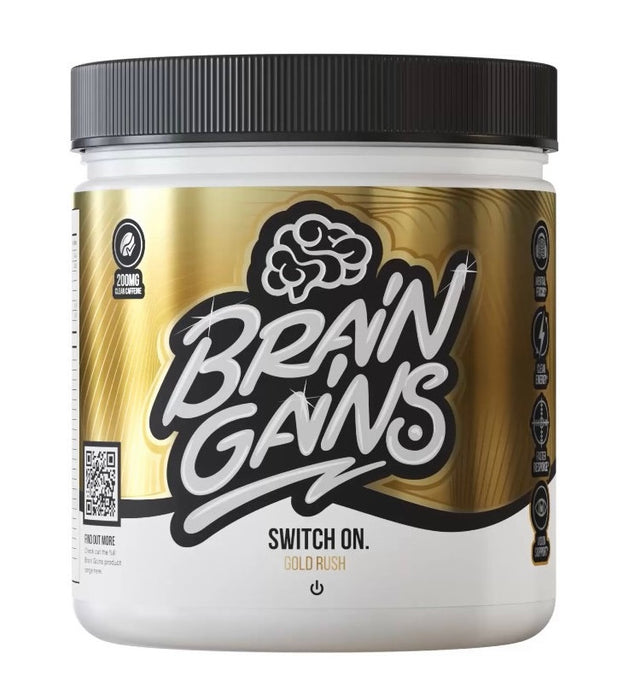 Brain Gains Switch On Gold Rush 225g - Health and Wellbeing at MySupplementShop by Brain Gains