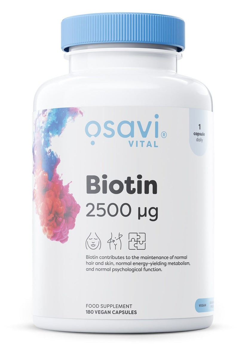 Osavi Biotin 180 vegan caps 2500mcg - Vitamin B7 (Biotin) at MySupplementShop by Osavi