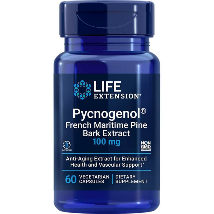 Life Extension Pycnogenol 100 mg 60 Vegetarian Capsules - Health and Wellbeing at MySupplementShop by Life Extension