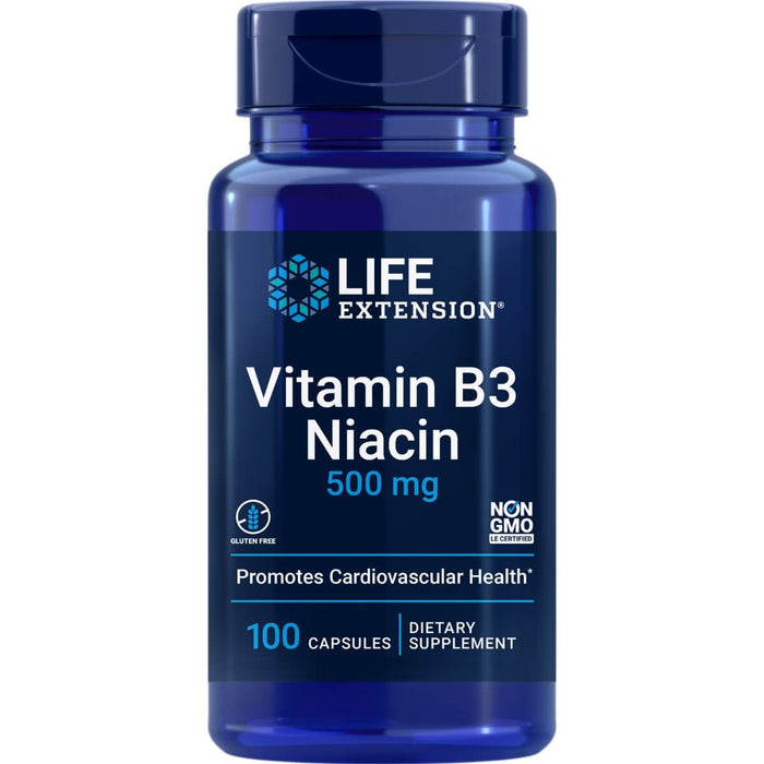 Life Extension Vitamin B3 Niacin 500mg 100 Capsules - Vitamins & Minerals at MySupplementShop by Life Extension