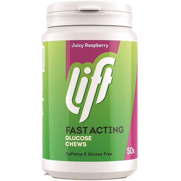 Lift Chewable Energy Tablets - Raspberry Flavored Glucose (50 Tablets)