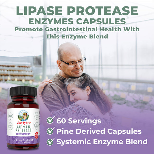 MaryRuth Organics Lipase Protease Enzymes - 60 caps