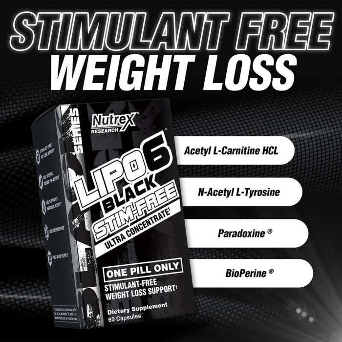 Nutrex Lipo-6 Black Ultra Concentrate Stimulant-Free Fat Burner - 60 Capsules