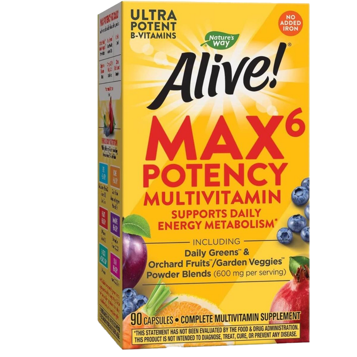 Nature's Way Alive! Max6 Potency Multivitamin 90 Capsules