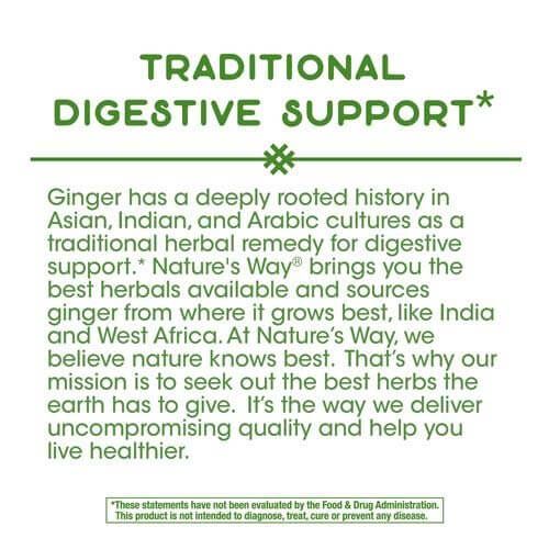 Nature's Way Ginger Root 1,100mg 180 Vegan Capsules | Premium Supplements at MYSUPPLEMENTSHOP