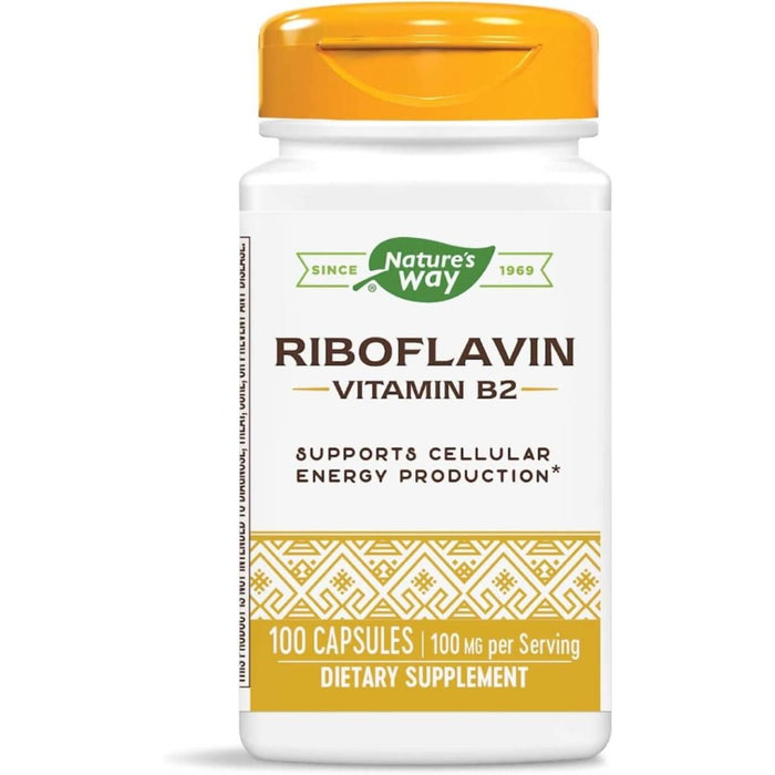 Nature's Way Riboflavin (Vitamin B2) 100mg 100 Capsules - Energy & Vitality at MySupplementShop by Nature's Way